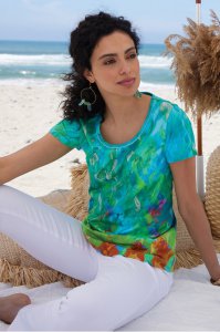 Women Aplonia Foil Printed Top