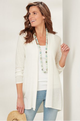 Petites Rib Open Cardigan