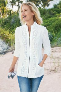 Eyelet Zip Jacket