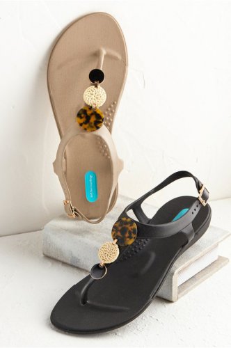 Tortoise Detail Beach Sandal