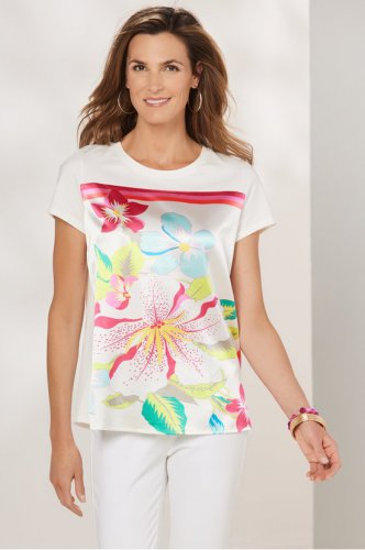 Petites Keiko Scarf Print Tee