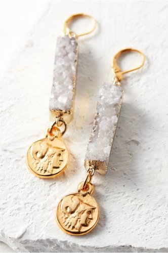 Druzy Coin Earrings