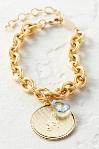 Monogram Gold Charm Bracelet