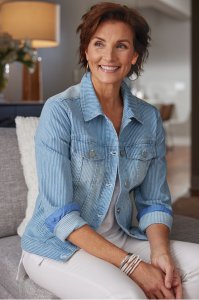 Ultimate Denim Railroad Stripe Jacket