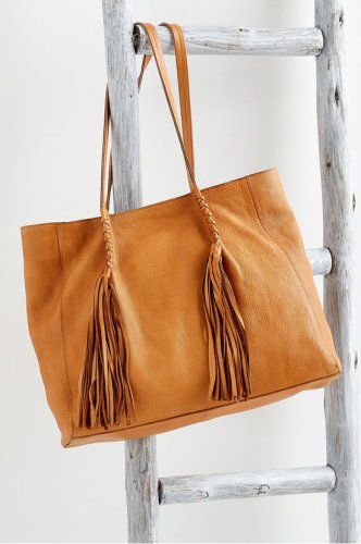 Leather Fringe Tote