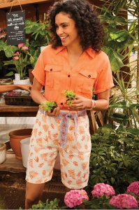 Summer Breeze Palm Linen Shorts