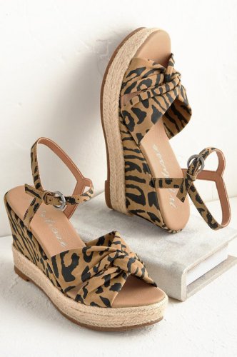 Knotted Wedge Espadrille Sandal