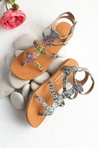 Exotic Print Flat Sandal