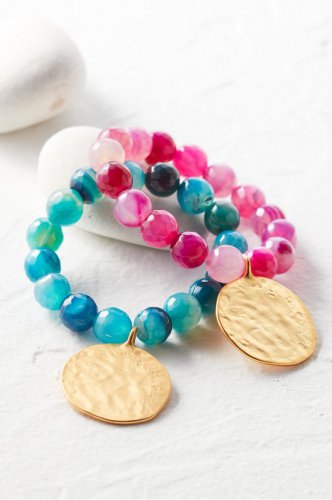 Agate Coin Bracelet