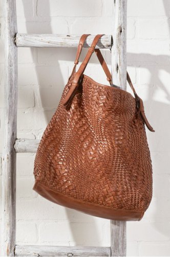 Leather Woven Hobo