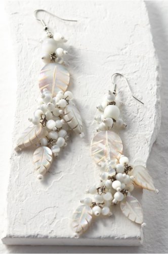 Mother of Pearl Leaf Drop Earrings
