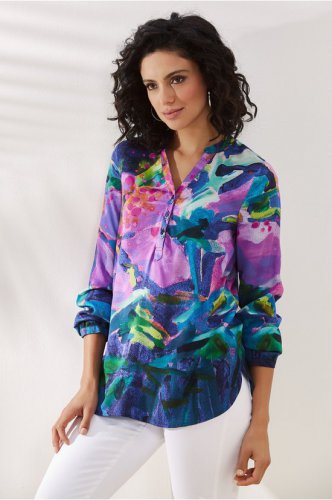 Hibiscus at Night Tunic