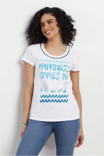 Women Happy Waves Graphic Tee
