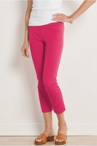 Petites Superla Stretch Pull-On Straight Leg Crop Pants