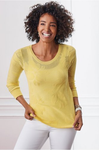 Garden Wall Pointelle Jacquard Sweater