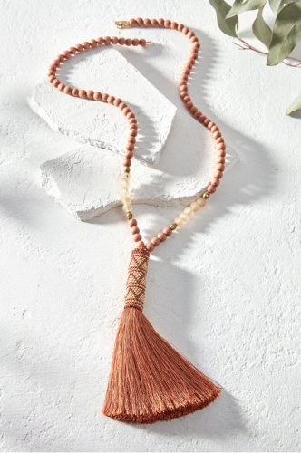 Beaded Top Tassel Necklace