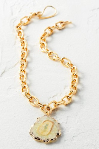 Agate Pendant Chain Necklace