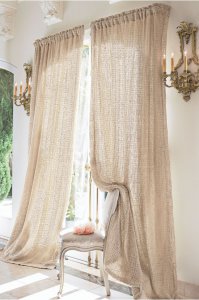Raw Silk Woven Drapery Panel