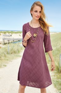 Dobby Gauze Striped Dress