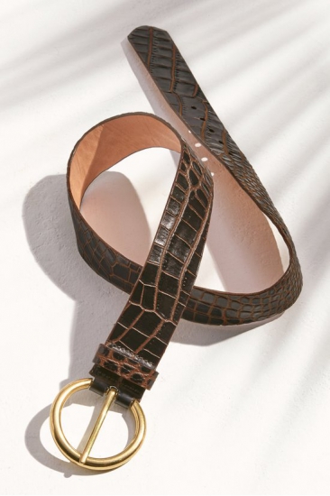 Circle Buckle Exotic Snake Belt - Click Image to Close