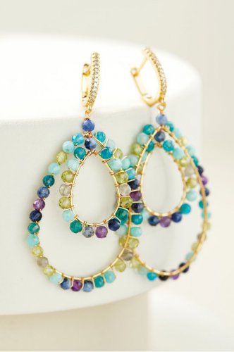 Mimi Beaded Hoop Earrings