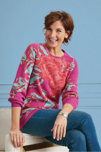 Floral Jacquard Sweater