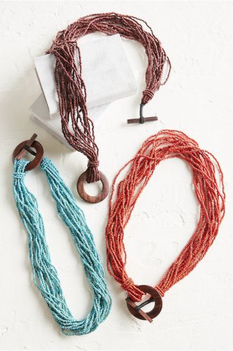 Bead and Wood Stretch Belt