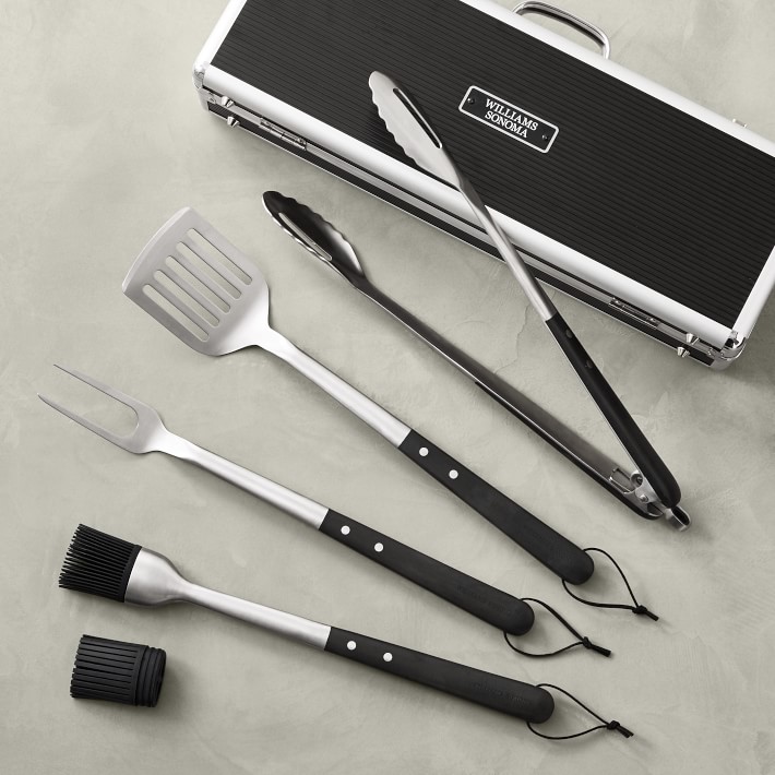 Black-Handled BBQ Tool Set with Storage Case