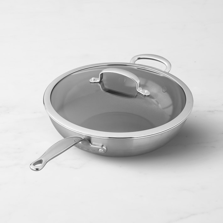 GreenPan Premiere Stainless-Steel Ceramic Nonstick Covered Wok with Helper Handle, 12"