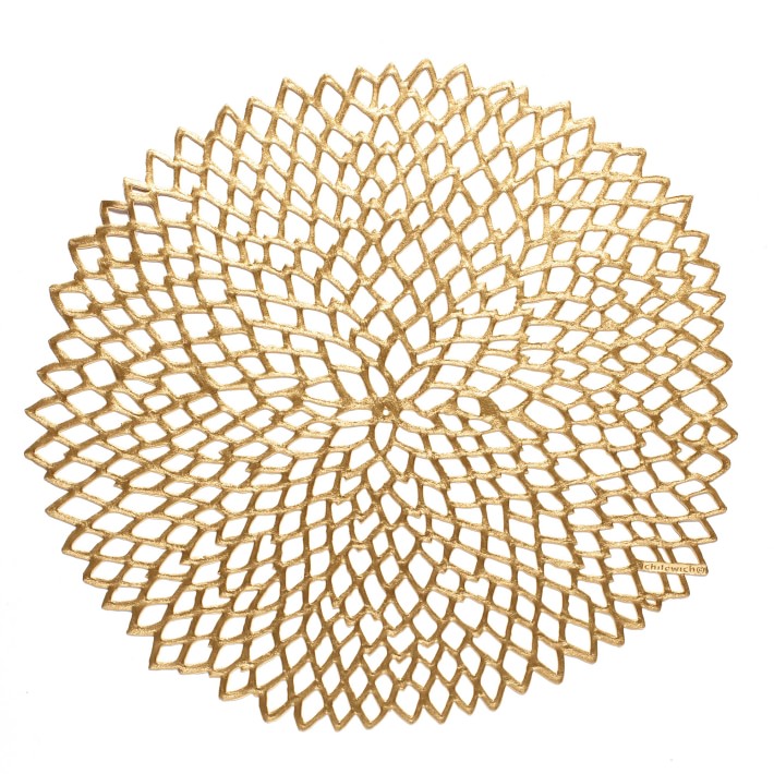 Chilewich Dahlia Brass Round Placemats