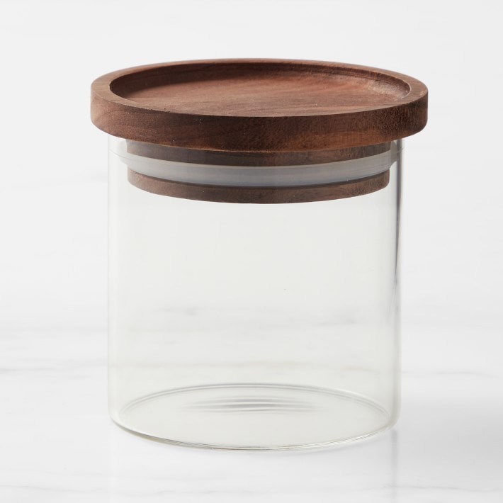 Hold Everything Stacking Spice Jars, Walnut