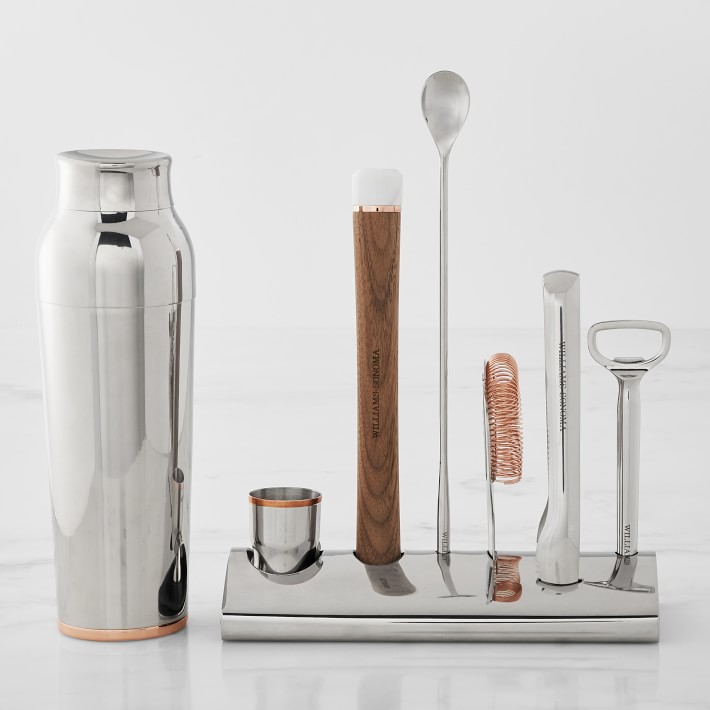 Signature Bar Tools with Stand & Cocktail Shaker, Set of 8