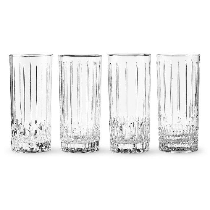 Wilshire Jewel Cut Highball Glasses, Set of 4
