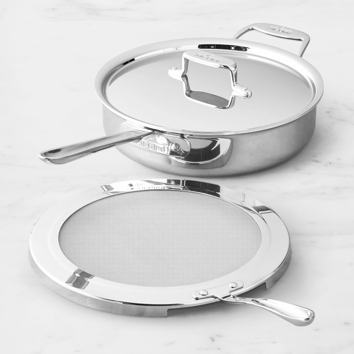 All-Clad d5 Stainless-Steel 4-Qt. Deep Saute Pan with Splatter Screen