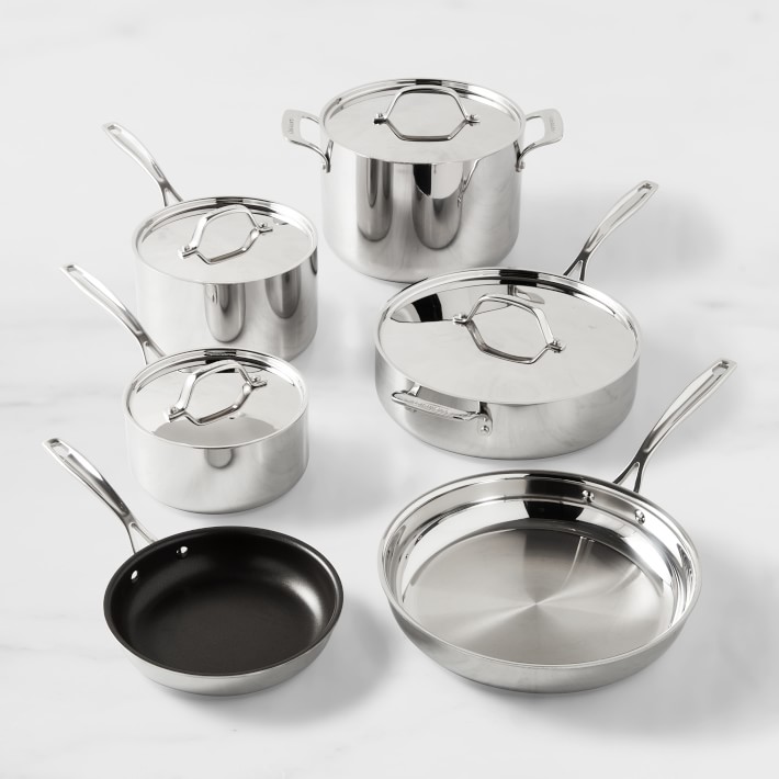 Cuisinart Custom-Clad 5-Ply Stainless-Steel 10-Piece Cookware Set