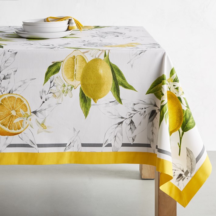 Meyer Lemon Oilcloth Outdoor Tablecloth