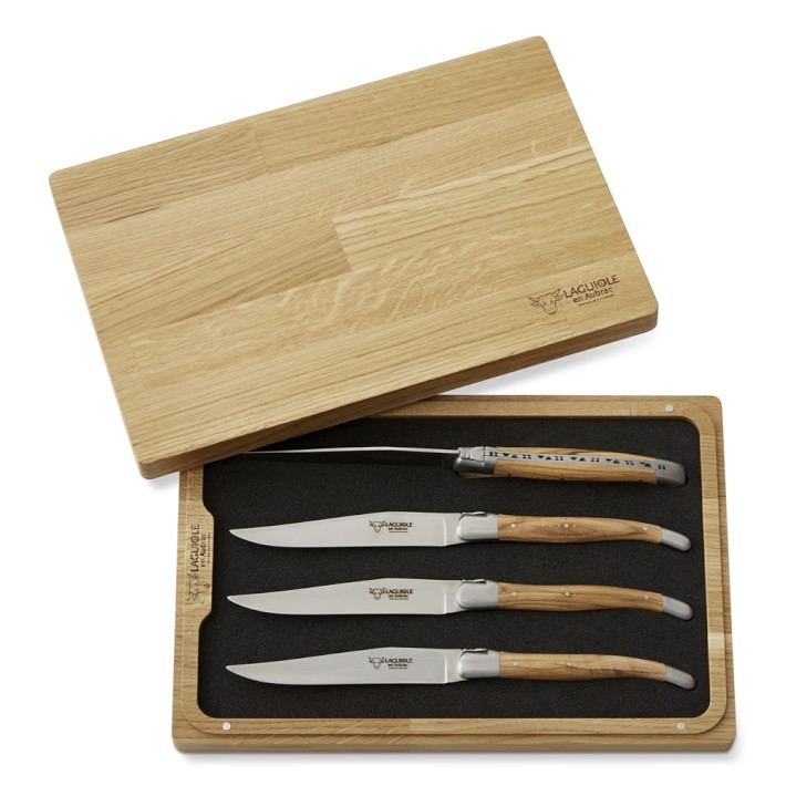 Laguiole En Aubrac Olivewood Steak Knives, Set of 4