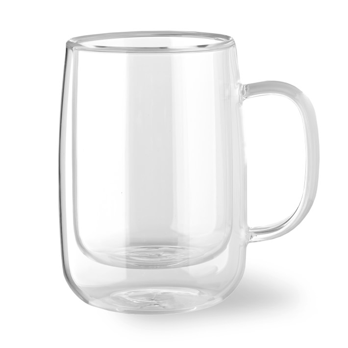 Double-Wall Glass Coffee Mugs, Small