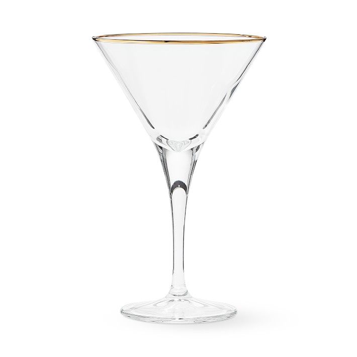 Gold Rim Martini Glasses, Set of 4