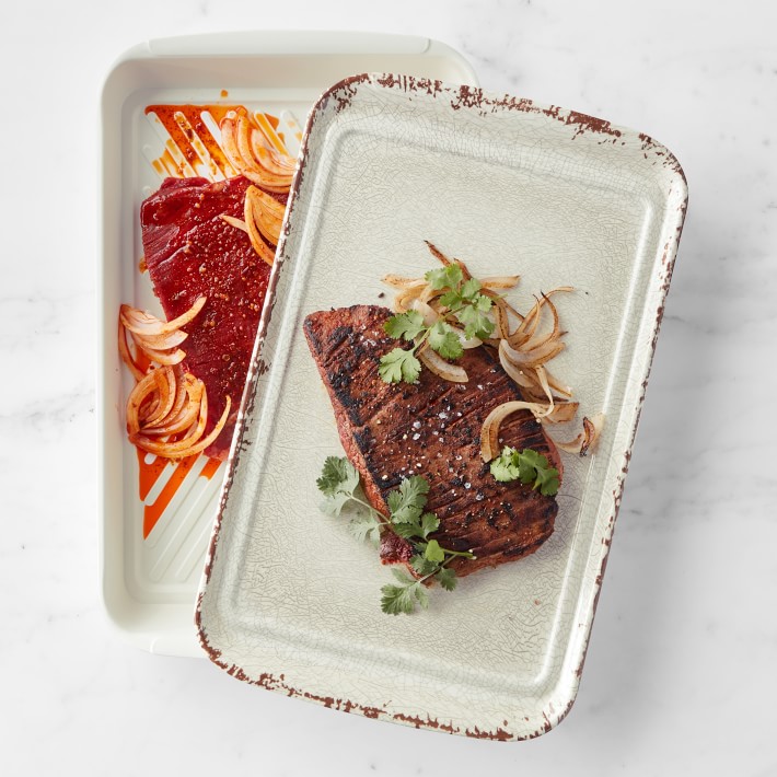 Grill Prep Marinade Tray, Rustic Melamine
