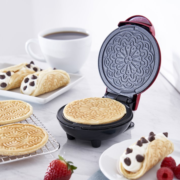Dash Mini Pizzelle Maker, Red Metallic