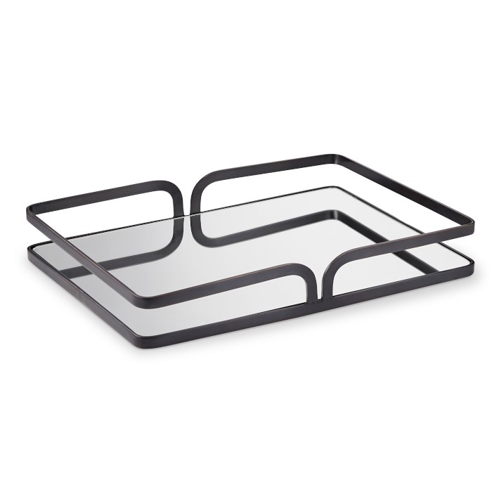 Spiros Rectangular Tray, Oiled Bronze