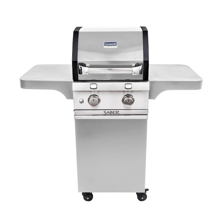 Saber Deluxe Stainless 2-Burner Cart Grill, Liquid Propane