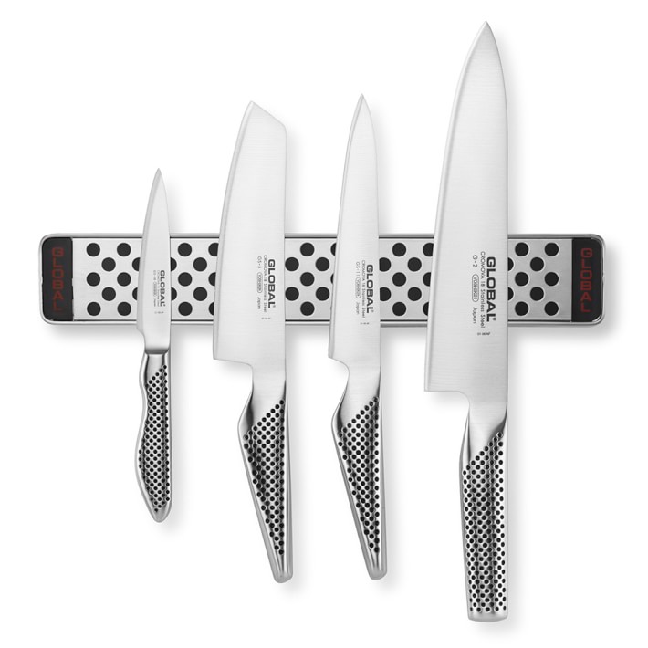 Global Classic Knife Set with Magnetic Bar, Set of 5
