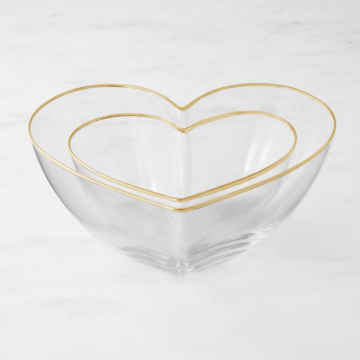 Heart Glass Serving Bowl