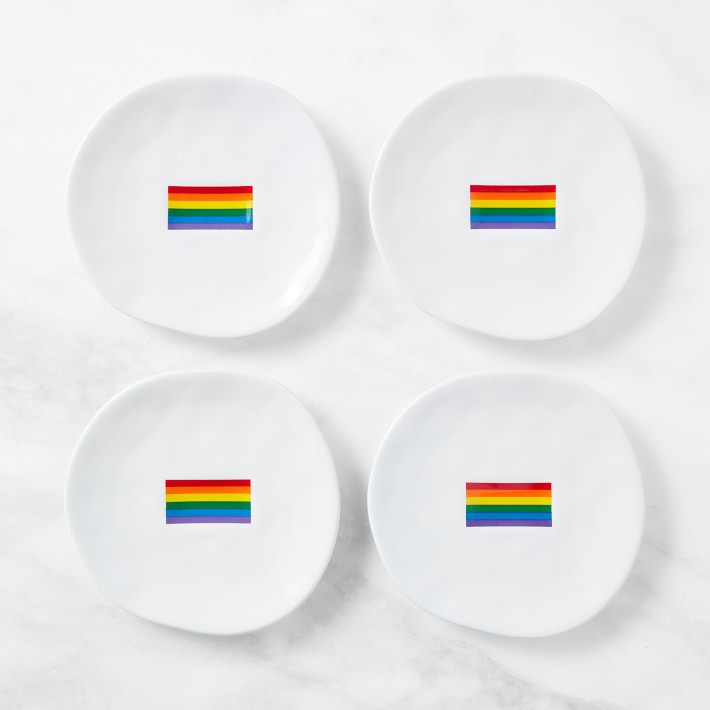 Pride Flag Appetizer Plates, Set of 4