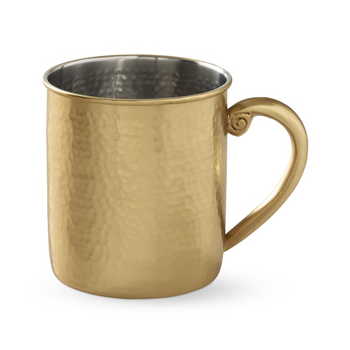 Antique Brass Hammered Mug
