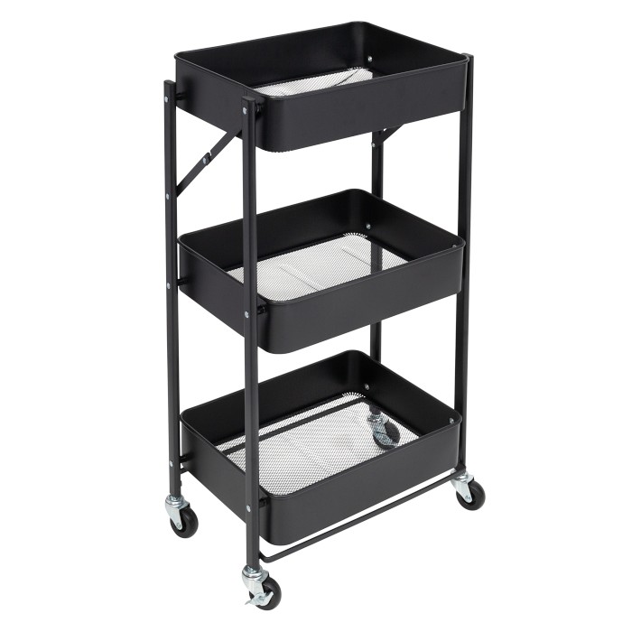 Folding 3-Tier Steel Cart