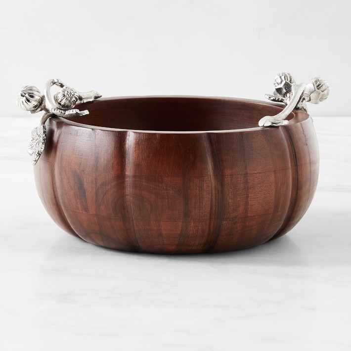 Autumn Vine Wood Salad Bowl