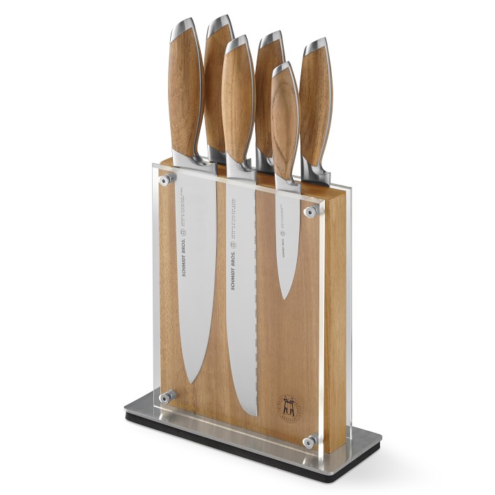 Schmidt Brothers Bonded Teak Knives, Set of 7